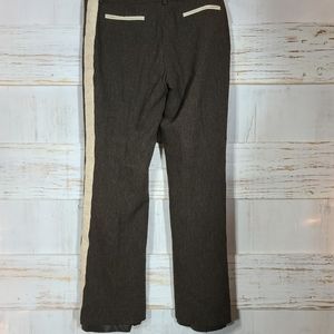 Etcetera bronw career pants strip on side@51